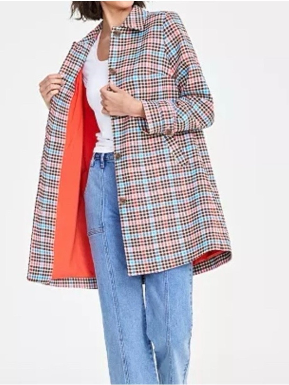 NWOT ON 34th plus size car coat Size 1X Plaid Houndstooth Fall